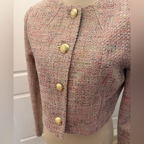 TED BAKER NWT PINK TWEED CROPPED BLAZER 3 - Picture 4 of 13
